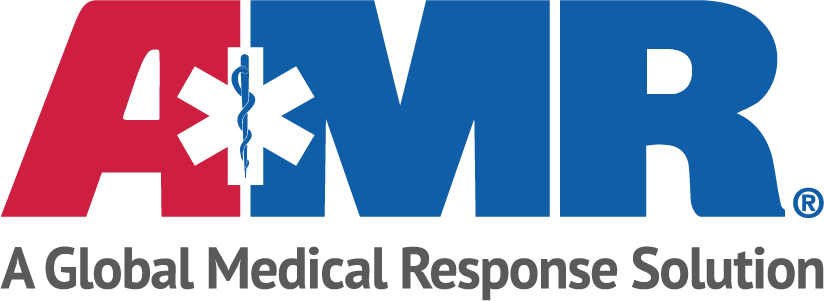 AMR logo with a medical star and staff, and the text “A Global Medical Response Solution” underneath.