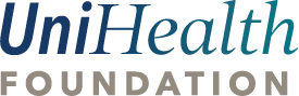 UniHealth Foundation logo with "UniHealth" in blue and teal, and "Foundation" in gray below.